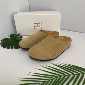 The Row Tan Suede Slip-On Shoes